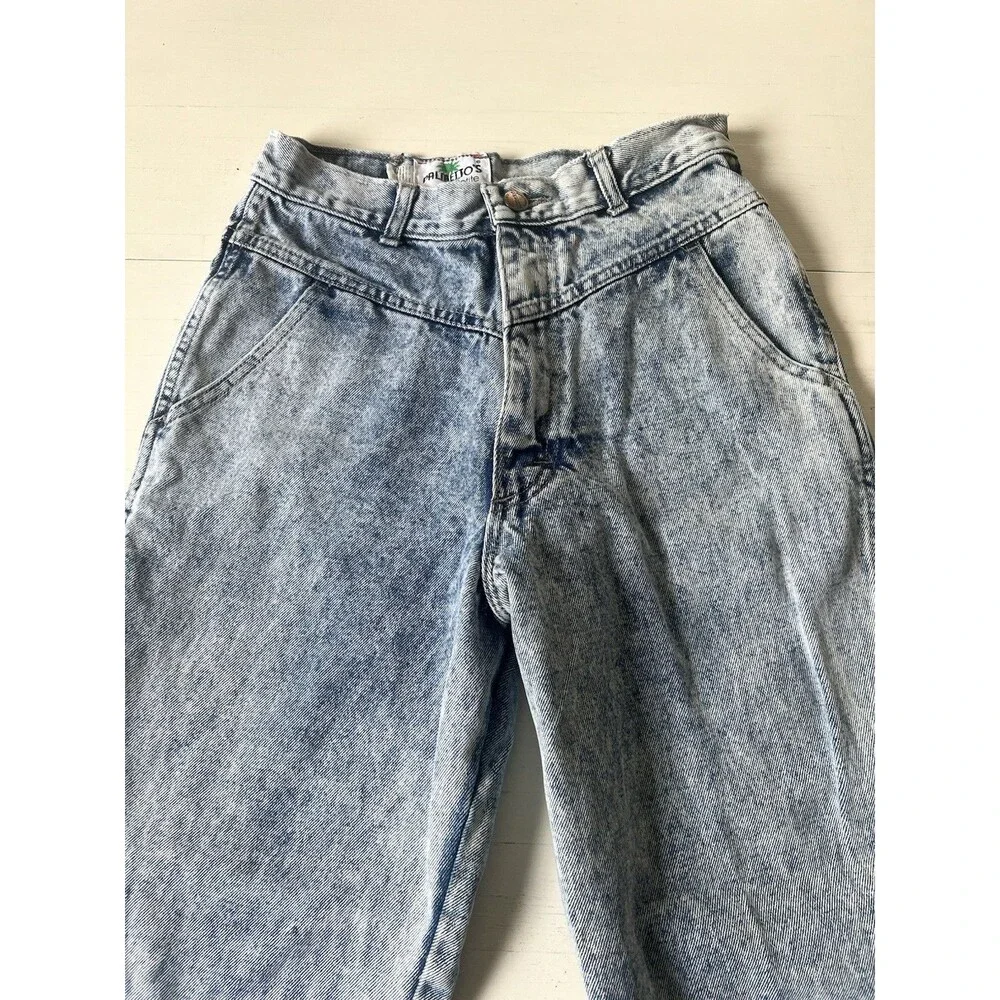 Palmetto's Petite‎ Vintage 80s High Waisted Acid Wash Tapered Leg Jeans Size 10